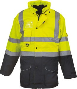 Yoko YHVP711 - Hi-Vis Multi-Functional 7-in-1 Parka Hi Vis Yellow/Navy