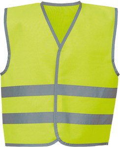 Yoko YHVW102CH - YOKO Kinderweste mit Reflexleiste in Warnfarbe Hi Vis Yellow