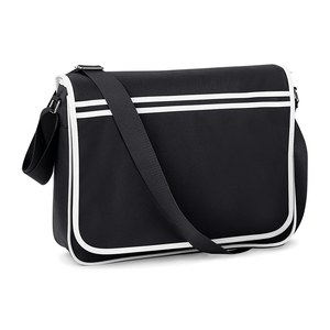 Bag Base BG71 - Messengertasche im Retro-Look Black / White