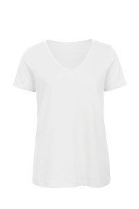 B&C CGTW045 - Ladies' Organic Inspire Cotton V-neck T-shirt Weiß