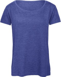 B&C CGTW056 - Ladies' TriBlend crew neck T-shirt Heather Royal Blue