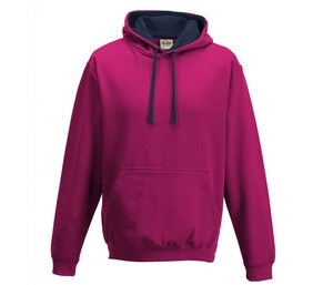 AWDIS JH003 - Kontrast-Hoodie Hot Pink/ French Navy