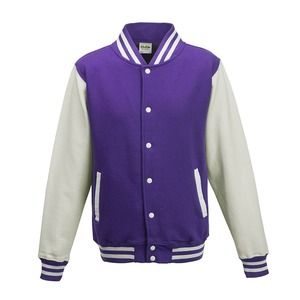 AWDIS JH043 - Baseball-Sweatshirt Purple/White