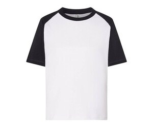 JHK JK153 - Kinder Baseball-T-Shirt Weiß / Schwarz