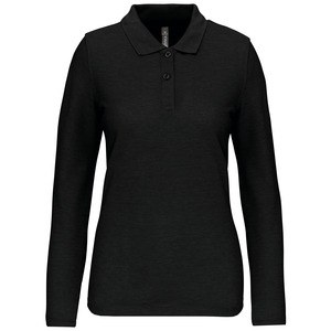 WK. Designed To Work WK277 - Polo Antibacteriano manga larga mujer Black