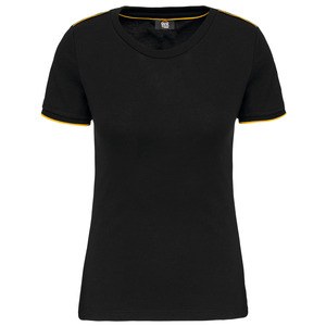 WK. Designed To Work WK3021 - Damen-T-Shirt DayToDay mit kurzen Ärmeln Black / Yellow