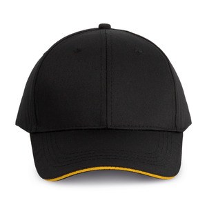 WK. Designed To Work WKP145 - 6-Panel-Cap mit Kontrast-Sandwichschirm Oeko-Tex Black / Yellow