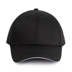 WK. Designed To Work WKP145 - 6-Panel-Cap mit Kontrast-Sandwichschirm Oeko-Tex Black / Silver