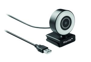 GiftRetail MO6395 - LAGANI 1080P HD-Webcam mit Ringlicht Schwarz