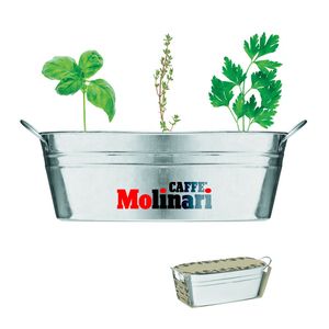 GiftRetail MO6497 - MIX SEEDS Zink-Pflanzkübel matt silver