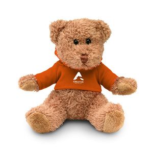 GiftRetail MO7375 - JOHNNY Teddybär mit Hoody  Orange