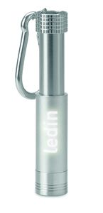 GiftRetail MO9381 - POP LIGHT Taschenlampe mit Karabiner Silver