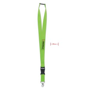 GiftRetail MO9661 - WIDE LANY Lanyard mit Metallkarabiner Kalk