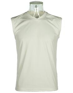 Mustaghata SPRINT - Fontion Polyester ärmelloses T-Shirt V Weiß
