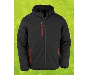 RESULT RS240X - BLACK COMPASS PADDED WINTER JACKET Schwarz / Rot