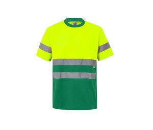 VELILLA V5506 - Zwei-Ton-T-Shirt mit hoher Sichtbarkeit Fluo Yellow / Green