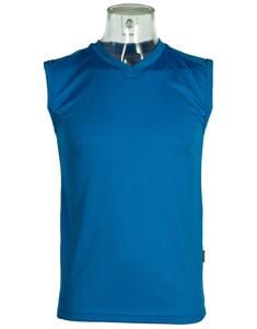 Mustaghata SPRINT - Fontion Polyester ärmelloses T-Shirt V bleu azur