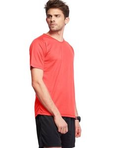 Mustaghata WINNER - Aktives T-Shirt für Männer kurze Ärmel & Raglantes 125G Corail fluo