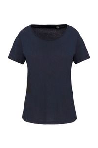 Kariban K399 - Bio-T-Shirt für Damen mit kurzen Ärmeln und ungesäumtem Halsausschnitt Navy