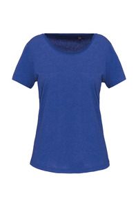 Kariban K399 - Bio-T-Shirt für Damen mit kurzen Ärmeln und ungesäumtem Halsausschnitt Ocean Blue Heather