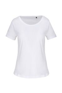 Kariban K399 - Bio-T-Shirt für Damen mit kurzen Ärmeln und ungesäumtem Halsausschnitt Weiß