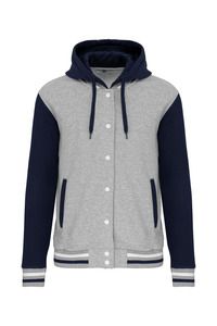 Kariban K4003 - Unisex College Jacke mit Kapuze Oxford Grey / Navy / White