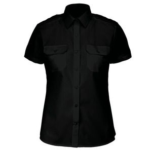 Kariban K504 - Kurzarm-Pilotenhemd für Damen Black