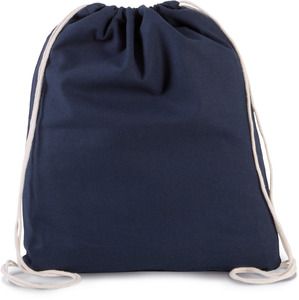 Kimood KI0147 - Kleiner Rucksack aus Bio-Baumwolle mit Kordeln Navy