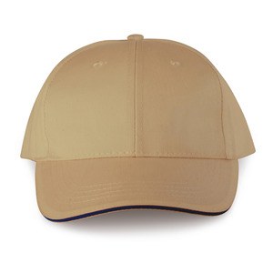 WK. Designed To Work WKP145 - 6-Panel-Cap mit Kontrast-Sandwichschirm Oeko-Tex Camel/Black