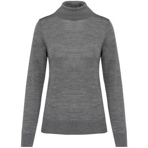 Kariban Premium PK913 - Merino-Damenpullover mit Rollkragen Grey Heather