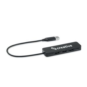 GiftRetail MO6811 - HUBBIE 4 Port USB Hub Schwarz