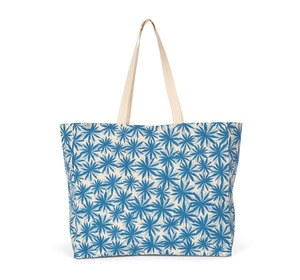 Kimood KINS112 - Shoppingtasche Blue flowers / Natural