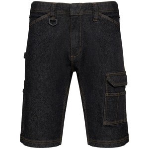 WK. Designed To Work WK715 - Denim-Bermuda-Shorts mit mehreren Taschen, für Herren Black Rinse