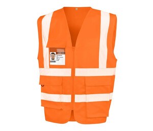 RESULT RS477X - Sicherheitsweste aus Strapazierfähiger Polycotton Schwere Warnweste Fluo Orange