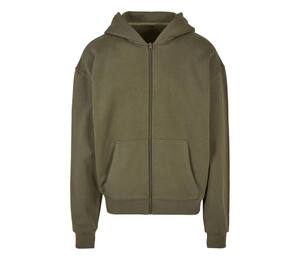 BUILD YOUR BRAND BY192 - Sehr schweres Sweatshirt mit Reißverschluss und Kapuze Olive