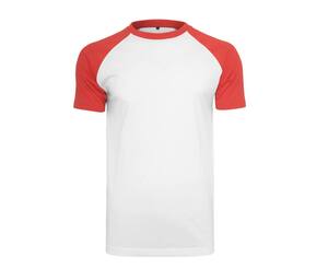 Build Your Brand BY007 - Baseball T-Shirt Weiß / Rot