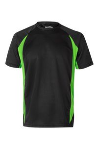 VELILLA 105501 - Zweifarbig technisches T-Shirt Black/Lime Green