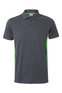 VELILLA 105504 - SS zweifarbiges Polo GREY/LIME GREEN