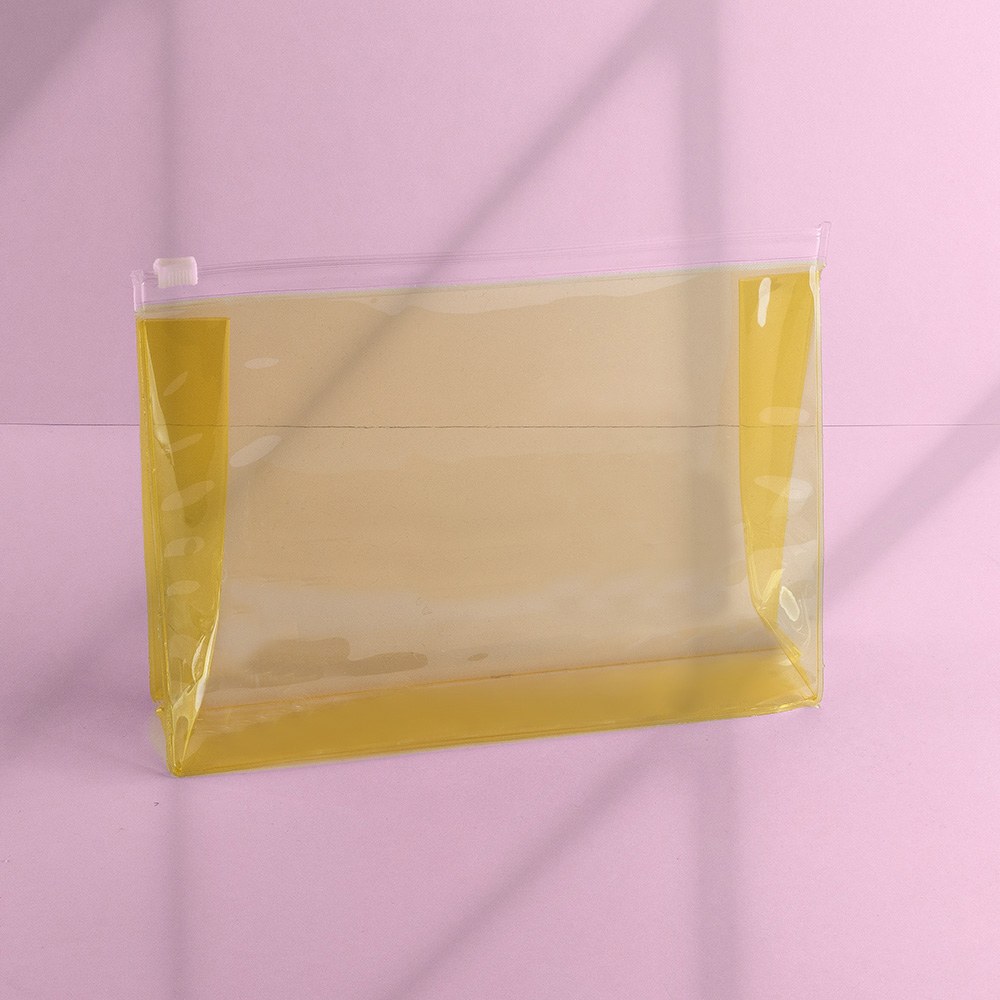 EgotierPro 34054 - Transluzente PVC-Kulturtasche mit Reißverschluss SOFIE
