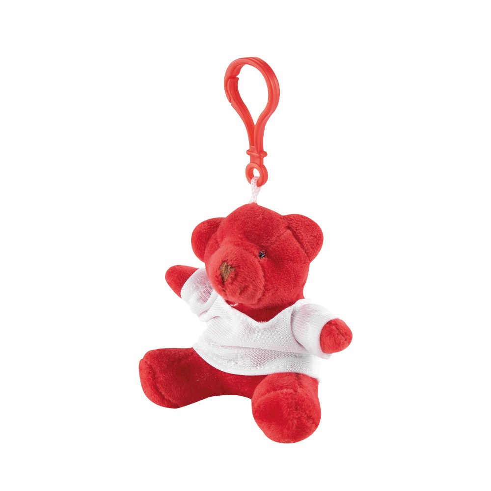 EgotierPro 36536 - Bunter Teddybär Schlüsselanhänger mit Kunststoffverschluss BRUIN