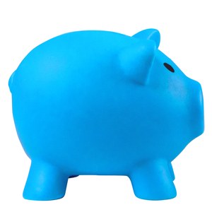 EgotierPro 38075 - Sparschwein in lustigen Farben aus Kunststoff MONEY Blue