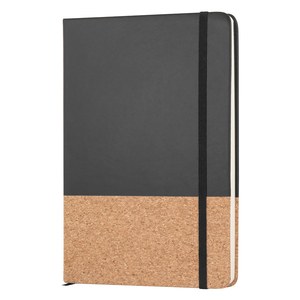 EgotierPro 38552 - A5 Notizbuch PU-Kork Cover, Elastikband, Lesezeichen BOUND