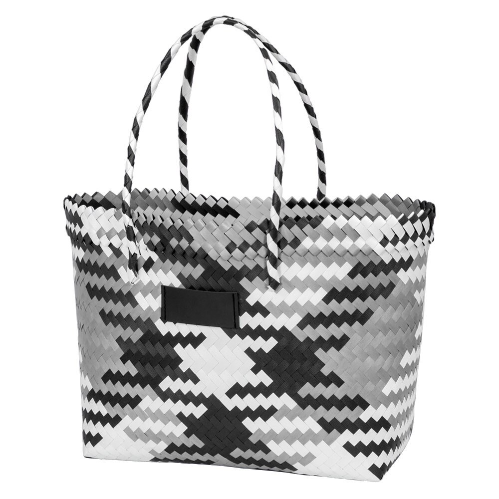 EgotierPro 39031 - Strandtasche aus geflochtenem Kunststoff mit langen Henkeln COAST