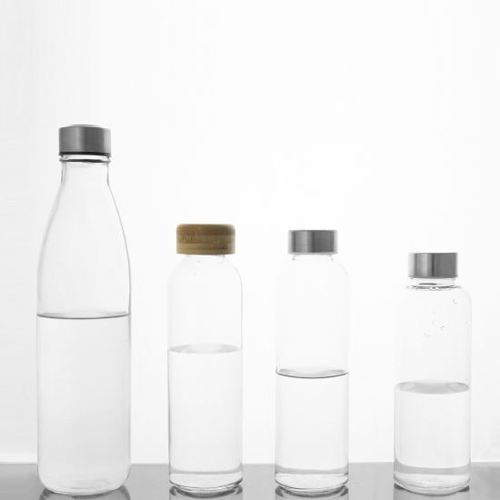 EgotierPro 39522 - Glasflasche mit Edelstahldeckel, 1 Liter H2O