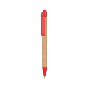 EgotierPro 50017 - Stift aus Karton, PP und Weizenfaser LUND Rot