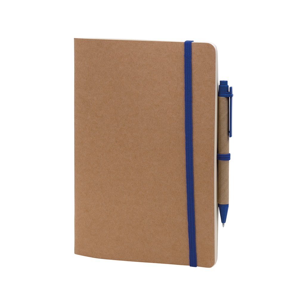 EgotierPro 50031 - Notizbuch mit Kartonhüllen und Elastikband, Stift LOFT
