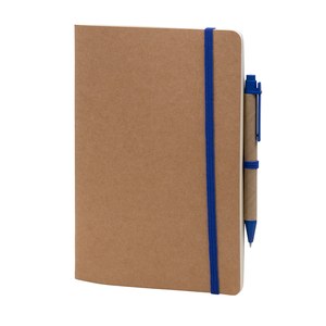 EgotierPro 50031 - Notizbuch mit Kartonhüllen und Elastikband, Stift LOFT Blue