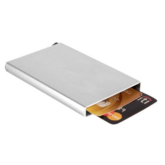 EgotierPro 50083 - Aluminium Kartenhalter mit RFID-Schutz JAM