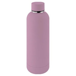 EgotierPro 50636 - Doppelwandige Flasche 500 ml mit Gummierung RUBBER Rosa