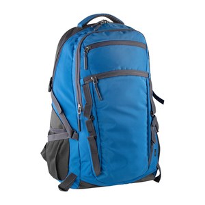 EgotierPro 50674 - RPET Rucksack mit Laptopfach und Außentaschen Blue
